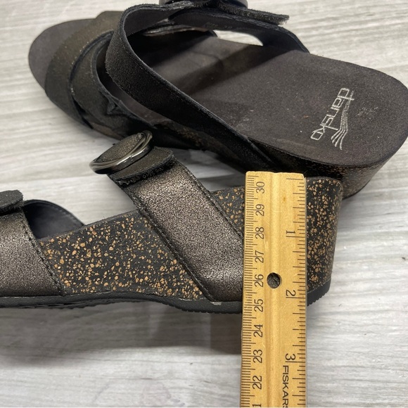 Dansko Dark Graphite Nubuck Wedge Platform Slip On Sandal Women’s Size 39 - Picture 12 of 15